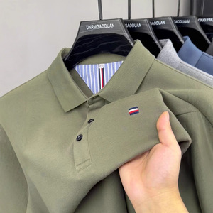 Polo da uomo a maniche corte estiva di alta qualità, casual, ricamata, non stirabile, per il commercio transfrontaliero - Product Image 3