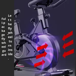 Vélo d'appartement en acier <span class=keywords><strong>pour</strong></span> exercice à domicile, fonctionnement silencieux, surveillance de la fréquence cardiaque, capacité 100 kg - Cadeau transfrontalier - Product Image 5