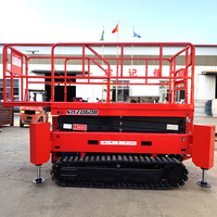Plateforme élévatrice à ciseaux électrique sur chenilles tout-terrain 10m 12m 300kg 450kg pour travaux d'installation extérieure
