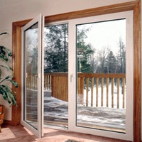 DAIYA Aluminum main door swing designs double door with clear glass tempered glass design