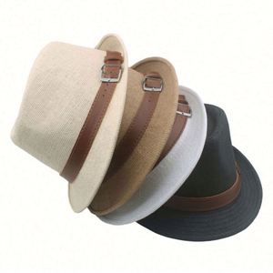 Chapeaux Fedora Vintage Britanniques pour Hommes – Protection Solaire Anti-UV Tendance pour l'Été, la Plage et les Fêtes en Extérieur avec Ruban et Corde - Product Image 6