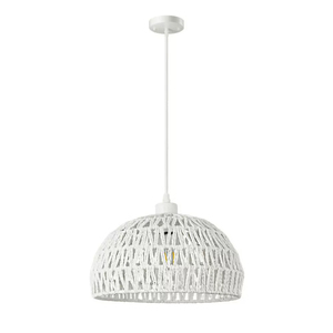 Lustre suspendu <span class=keywords><strong>lampe</strong></span> tricoté à la main tressé maison salon chambre décor <span class=keywords><strong>rotin</strong></span> corde <span class=keywords><strong>osier</strong></span> <span class=keywords><strong>bambou</strong></span> pendentif luminaire plafond - Product Image 3