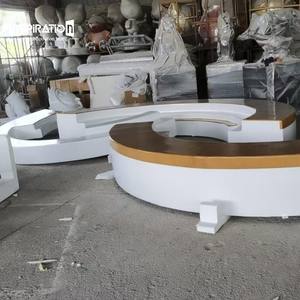 Banc <span class=keywords><strong>de</strong></span> sculpture en pot <span class=keywords><strong>de</strong></span> fleurs en fibre <span class=keywords><strong>de</strong></span> verre personnalisé pour la décoration carrée - Product Image 4