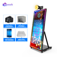 Photobooth Miroir Magique Selfie Photo avec Appareil Photo, Imprimante et Logiciel pour Mariages et Événements