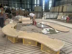 Mesa de comedor de Travertino romano personalizada y mesa de centro de lujo muebles de piedra natural para el hogar y el <span class=keywords><strong>hotel</strong></span> diseño de travertino - Product Image 6