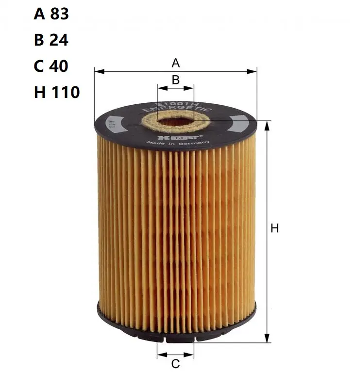 Hengst griglia dell'olio ad alta efficienza di qualità OEM E1001H D28 per filtro dell'olio per auto CHRYSLER filtro del carburante filtro dell'olio motore