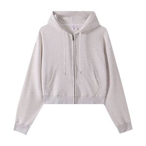 <span class=keywords><strong>Felpa</strong></span> <span class=keywords><strong>con</strong></span> Cappuccio e Zip a <span class=keywords><strong>Maniche</strong></span> <span class=keywords><strong>Corte</strong></span> in Pile Pesante 330g per Donna, Oversize Autunnale, Semplice e Versatile - Product Image 3