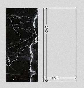 Offre Spéciale : Dalle <span class=keywords><strong>de</strong></span> Porcelaine Brillante 20mm 1210x2700mm, Veine Marbre <span class=keywords><strong>Noir</strong></span>, Anti-rayures, Écologique pour Chambre, Couloir <span class=keywords><strong>et</strong></span> Comptoir - Product Image 2