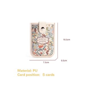 ที่ใส่บัตรแบบดึงออกได้ วัสดุ PU บางเฉียบ ลายดอกไม้ ช่องใส่บัตรหลายช่อง ความจุขนาดใหญ่ นามบัตรดีไซน์สร้างสรรค์ คลาสสิก - Product Image 2