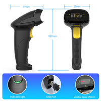 Lector de Códigos de Barras 1D con Cable Xincode, Escáner de Códigos de Barras Láser USB Portátil, Pistola Escaneadora de Códigos de Mercancías, Escáner de Inventario X-9100