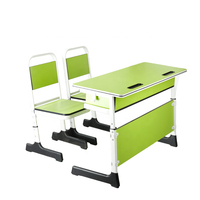 Mobilier scolaire Bureau et chaise d'étudiant en bois Bureau de salle de réunion Tables et chaises d'école à double siège