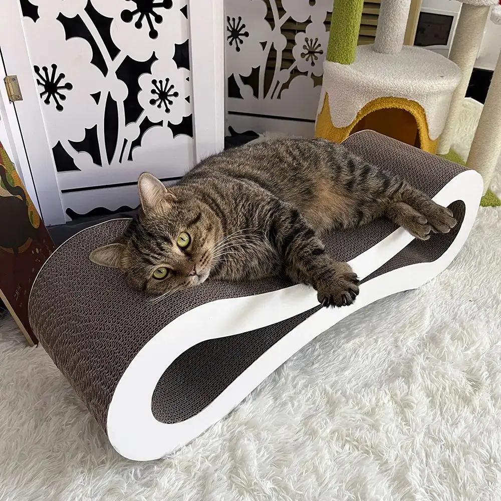 Gratte-chat réversible Infinity de salon en carton ondulé recyclé 00% avec conception de logo personnalisée