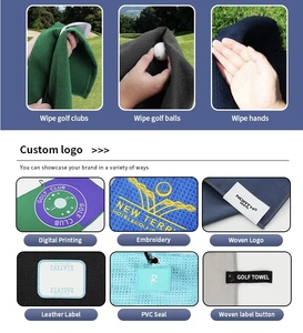 Nhà Máy Bán buôn Tri gấp sợi nhỏ Waffle thăng hoa tùy chỉnh Golf khăn với móc treo vòng lặp - Product Image 6