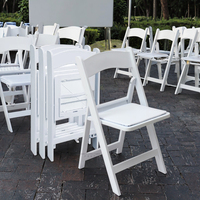 Chaise pliante en résine blanche - Moderne, empilable, en plastique, pour usage extérieur/intérieur, hôpital, salon, mariages, hôtels