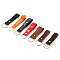 Porte-clés en cuir personnalisé découpé sur mesure avec logo imprimé et rivets métalliques pour cadeaux d'entreprise, articles promotionnels et souvenirs d'événements