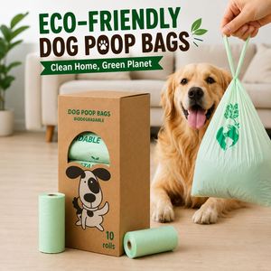 Bolsas Biodegradables para Excremento de Perro, Material de Almidón de Maíz PLA PBAT, Ecológicas, con Asa, para Desechos de Mascotas - Product Image 1