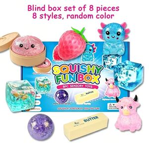 4-Piece Mystery Squishy Box Halloween Graduation <b>Fidget</b> Toy Set with Malt Flour Dumpling Cow Butter <b>Pack</b> Design Blind Box - Product Image 5