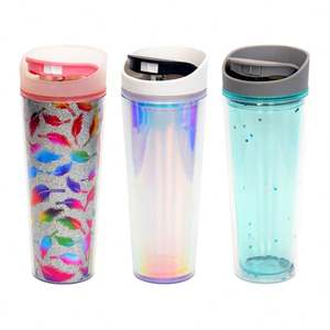 Gobelets personnalisés en gros avec logo, 17 oz, 32 oz, 500 ml, 1000 ml, sans BPA, jetables, transparents, colorés, en plastique, style sport, pour aliments - Product Image 2