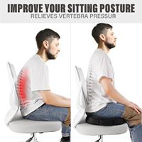 Coussin de siège, coussins de chaise de bureau, coussin pour les fesses, pour voiture, longue assise, coussin de chaise en mousse à mémoire de forme pour le dos, le coccyx, soulagement de la douleur du coccyx