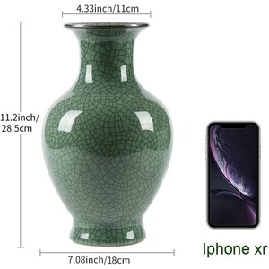 <span class=keywords><strong>Vase</strong></span> de glaçure de fissure de glace <span class=keywords><strong>vert</strong></span> antique fait à la main grande <span class=keywords><strong>bouteille</strong></span> de fleur en porcelaine de Style Art déco en céramique chinoise pour la décoration de la maison - Product Image 6
