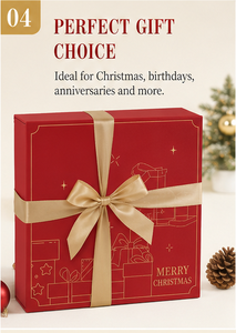 Custom Luxury 12 Day Advent Calendar <b>Box</b> Book Style Two Door Red Gold Foil <b>Empty</b> OEM Christmas Countdown Packaging Wholesale - Product Image 5