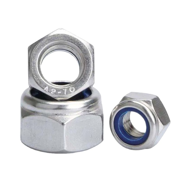 M2 M2.5 M3 M4 M6 M8 M10 M12 A2-70 Stainless Steel Nylon Insert Lock Nut DIN985