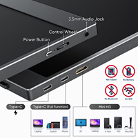 Moniteur portable SIBOLAN 12,2 pouces 2K HD IPS avec support VESA, double haut-parleurs intégrés, écran professionnel noir, USB Type-C 60Hz