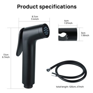 Фабрика Hanssmart мусульманский душ Ванная комната ABS хром черный Туалет Биде Опрыскиватель пластик <span class=keywords><strong>Shattaf</strong></span> набор - Product Image 4