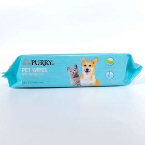 PURRY <span class=keywords><strong>Pet</strong></span> Grooming Wipes para perros y gatos Toallitas sin perfume 80PCs - Product Image 3