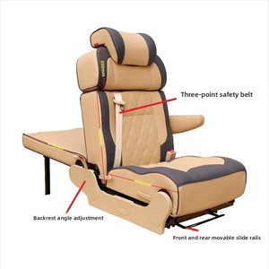 Siège banquette AUTOLIUMA RV convertible en lit trois volets pour minibus, sièges pliants de voiture à lit, revêtement en cuir coréen imperméable pour <span class=keywords><strong>FORD</strong></span> <span class=keywords><strong>Transit</strong></span> - Product Image 4