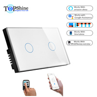 US AU Standard Tuya et Smart Life APP Télécommande 1 2 3 4 Gang Wifi Rf433 Interrupteur tactile pour Smart Home