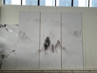 Revêtement mural décoratif imperméable, écologique, à haute brillance, avec panneau mural UV continu, paysage oriental chinois, lever de soleil