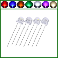 1000 Pezzi LED 5mm a Cappello di Paglia, Perline Luminose Bianche Blu Rosse Verdi Gialle Viola, LED Plug-in F5 ad Alta Luminosità