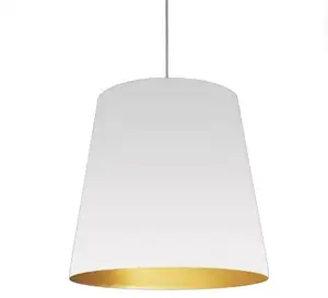 White Fabric Shade with Gold interior for pendant light Ceiling Light