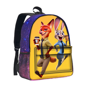 Mochila <span class=keywords><strong>Linda</strong></span> New Zootopia2 3D Estereoscópica con Diseño de Cielo Estrellado, Mochila Escolar de Gran Capacidad con Diseño de Ciudad Animal Loca - Product Image 5