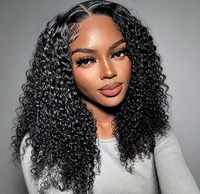 Perruque Bob Lace Front HD Transparente 13x4, Cheveux Humains Bouclés Profonds, Haute Densité, 8-16 pouces pour Femmes