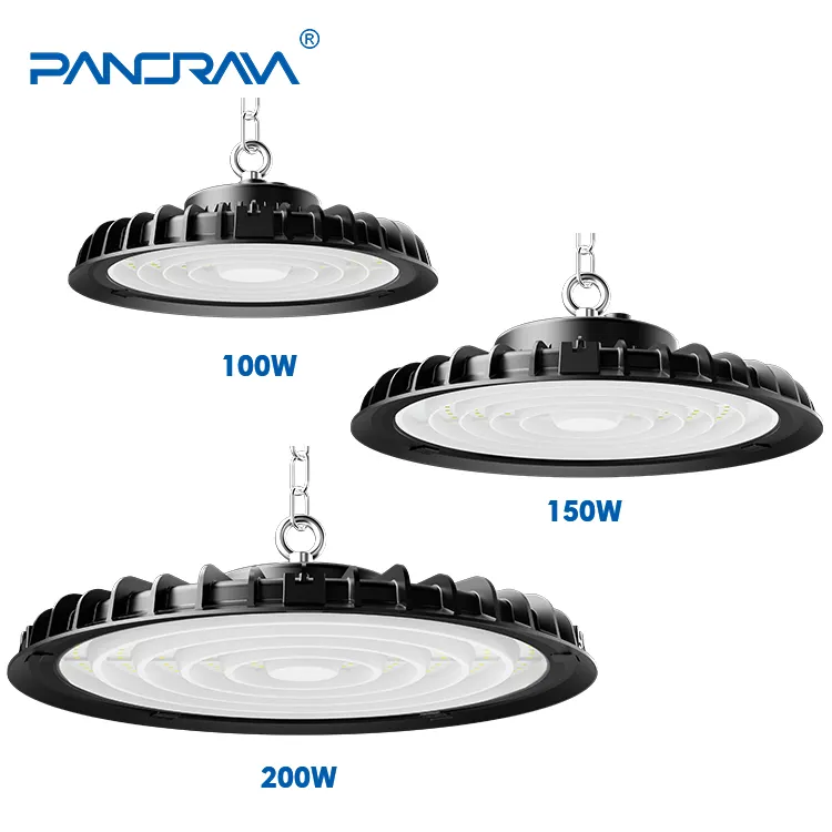 Công nghiệp cao bay ánh sáng điện áp rộng AC100-265V 50/60Hz 100W 150W 200W UFO LED Highbay ánh sáng