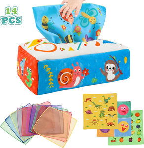 Nouveauté : Jouets sensoriels éducatifs précoces, boîte à mouchoirs magique pour <span class=keywords><strong>bébé</strong></span>, jouet boîte à mouchoirs pour <span class=keywords><strong>bébé</strong></span>, jouets Montessori pour <span class=keywords><strong>bébé</strong></span>, <span class=keywords><strong>livre</strong></span> en tissu doux en peluche - Product Image 3