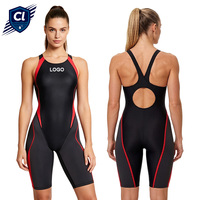 Maillot de bain résistant au chlore pour femmes adultes, séchage rapide, sport actif, haute élasticité, longueur aux genoux, Costume de natation professionnel