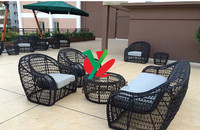 Set Sofa Rotan Dalam Ruangan Sudut Gaya Alami
