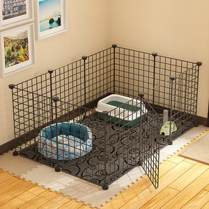 Edelstahl Solid Modern <span class=keywords><strong>Pet</strong></span> Fence Hunde käfig Innen barriere Frei kombinierbare Anti-Escape-Trainings toilette Umwelt freundlich Klein - Product Image 1