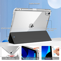 Dos transparent amovible en PC dur avec étui porte-crayon pour iPad Air 11 pouces M3 M2(2025/2024)