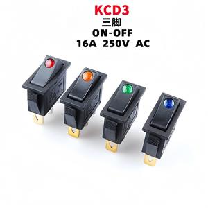 Interruptor basculante iluminado KCD3 de 13.5x31mm |   Interruptor SPST de 3 Pines ON-OFF |   16A 250V CA para Electrodomésticos - Product Image 2