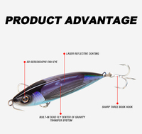 Leurre de Pêche Hunthouse pour Eau Salée, 150mm 70g, Thon GT, Appât Dur en Plastique Coulant, Stickbait Plongeant, Pencil Bait avec Hameçons Origin