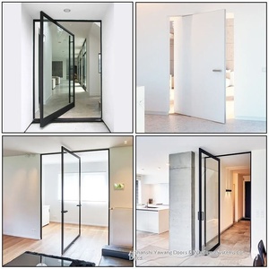 Porte rotative en aluminium à axe décalé, porte vitrée rotative pour magasin de vêtements, porte de présentation avec serrure, fabricant de portes à axe décalé - Product Image 1