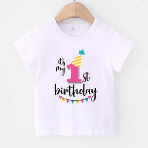 เสื้อยืดผ้าฝ้ายลายการ์ตูนสำหรับเด็กผู้หญิงวันเกิดแบบมีลักษณะเฉพาะตัว1 2 3 4 5 6 7 8 9ปี BTBG-008 - Product Image 2