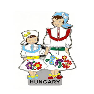 Logoson recuerdos personalizados de alta calidad <span class=keywords><strong>Budapest</strong></span> Hungría recuerdo ropa tradicional húngara imán de nevera de Metal personalizado - Product Image 1