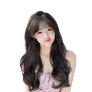 Perruque longue ondulée pour femme Dm406, densité 130, ligne de cheveux naturelle, fibre Kanekalon, perruque complète pour usage quotidien - Product Image 1