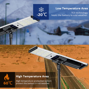 Lampadaire solaire LED extérieur en acier galvanisé de qualité supérieure, prix d'usine, intégré IP65 80W 100W - Product Image 2