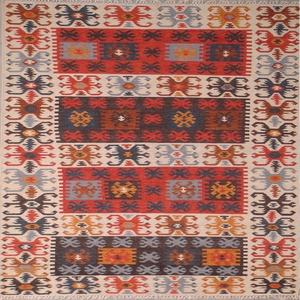 Rich Look Vintage Kilim <b>Rugs</b> for Modern Exclusively Hand Made in India Woven Red Adults Floor Covering Traditional Designs - Product Image 3